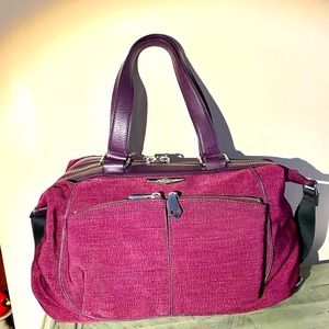 EUC tweed & leather satchel Kipling